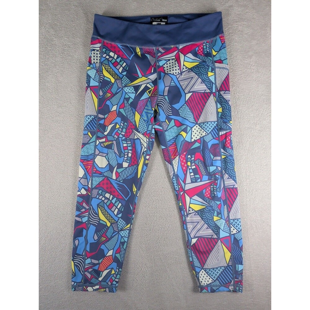 CVG Constantly Varied Gear Capri Legging Women's Large Colorblock Geometric